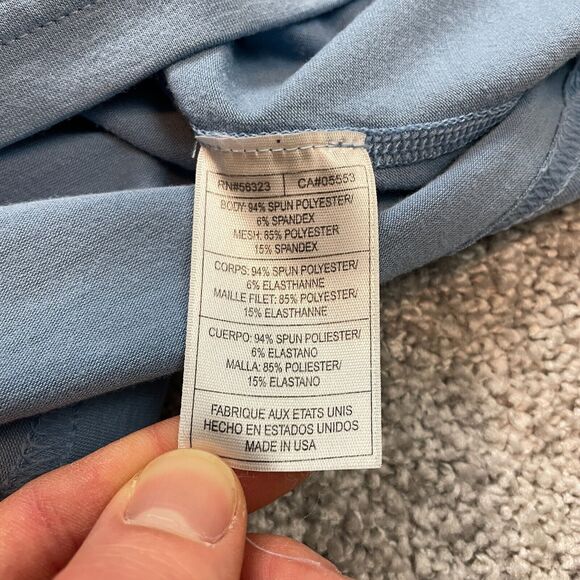 Nike Hockey Shirt Mens Medium Light blue Dri Fit 3/4 Sleeve soft Casual Adult - Picture 7 of 11